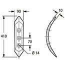 SOC REVERSIBLE MIXTER 622189 3 TROUS KUHN HUARD ADAPTABLE ENTRAXE 70 ET 140 BOULON 14X70