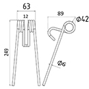 DENT DE PRESSE 209081240 HOWARD PICK UP ADAPTABLE GW100 LONG.249 LARG.63 DIAM SPIRE.42 FIL.6