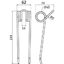 DENT DE PRESSE PU 1011 HEYWANG SETA PICK UP ADAPTABLE LONG.214 LARG.62 DIAM SPIRE.40 FIL.5
