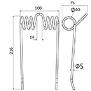 DENT DE PRESSE PU 429 HEYWANG SETA PICK UP ADAPTABLE LONG.216 LARG.100 DIAM SPIRE.40 FIL.5