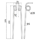 DENT TA 230 TC 230 HEYWANG SETA DENT PICK UP AUTO CHARGEUSE LONG.279 LARG.73 DIAM SPIRE.39 FIL.6