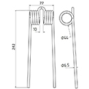 DENT FANEUR HEUBLITZ ANDAINEUR ADAPTABLE LONG.242 LARG.77 DIAM SPIRE.44 FIL.6,5