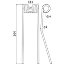 DENT FANEUR 121280 FORT ANDAINEUR ADAPTABLE LONG.394 LARG.111 DIAM SPIRE.54 FIL.9