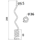 DENT DE FENAISON HG 14/24 LELY ADAPTABLE RATEAU FANEUR LONG.288 DIAM SPIRE.36 FIL.6,5