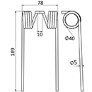 DENT DE PRESSE 034358 WELGER ADAPTABLE PICK UP LONG.189 LARG.78 DIAM SPIRE.40 FIL.5