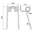 DENT DE PRESSE 44314032 SOMECA PICK UP ADAPTABLE LONG.167 LARG.101 DIAM SPIRE.36 FIL.5