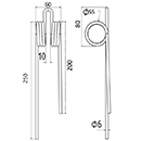 DENT FANEUR 5033 FARENDLOSE KONGSKILDE ANDAINEUR ADAPTABLE LONG.250 LARG.60 DIAM SPIRE.55 FIL.6