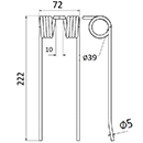 DENT DE PRESSE 72302 RIVIERRE CASALIS ADAPTABLE PICK UP ER 40 LONG.222 LARG.72 DIAM SPIRE.39 FIL.5