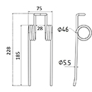 DENT DE PRESSE 60606027 CLAAS BAUTZ PICK UP ADAPTABLE LONG.228 LARG.75 DIAM SPIRE.46 FIL.5,5