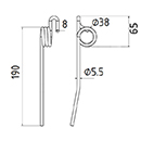 DENT DE RABATTEUR Z20478 JOHN DEERE ADAPTABLE LONG.190 DIAM SPIRE.38 FIL.5,5