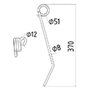 DENT DE HERSE ETRILLE 62282521 HEGER LONG.370 DIAM SPIRE.51 FIL.8