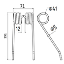 DENT DE PRESSE 551085 683310 NEW HOLLAND PICK UP ADAPTABLE LONG.191 LARG.71 DIAM SPIRE.41 FIL.5