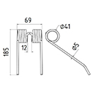 DENT DE PRESSE 916061 NEW HOLLAND PICK UP ADAPTABLE LONG.185 LARG.69 DIAM SPIRE.41 FIL.5