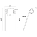 DENT DE SEMOIR 430507 HORSCH ADAPTABLE HERSE LONG.445 LARG.205 DIAM SPIRE.78 FIL.12