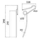 DENT DE RABATTEUR 910209701 BRAUD ADAPTABLE LONG.290 DIAM SPIRE.35 FIL.5