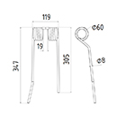DENT FANEUR PZ142 ZWEEGERS PEZET ANDAINEUR ADAPTABLE LONG.347 LARG.119 DIAM SPIRE.60 FIL.8