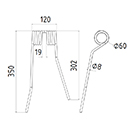 DENT FANEUR PZ145 ZWEEGERS PEZET ANDAINEUR ADAPTABLE LONG.350 LARG.120 DIAM SPIRE.60 FIL.8