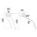 DENT FANEUR 6250364 GIROBOIS ANDAINEUR ADAPTABLE LONG.429 LARG.102 DIAM SPIRE.61 FIL.9