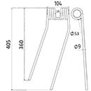 DENT FANEUR GAUCHE MH4 MORRA ADAPTABLE ANDAINEUR LONG.405 LARG.104 DIAM SPIRE.53 FIL.9