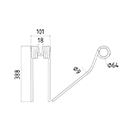 DENT FANEUR 26/GL SLAM ATLAN ANDAINEUR ADAPTABLE LONG.388 LARG.101 DIAM SPIRE.64 FIL.9