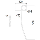 DENT DE SEMOIR BONNEL 01010075 ADAPTABLE LONG.560 DIAM SPIRE.95 FIL.10