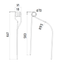 DENT FANEUR 600064 NIEMEYER ADAPTABLE ANDAINEUR LONG.641 LARG.91 DIAM SPIRE.70 FIL.9,5