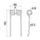 DENT DE PRESSE BP 600 SHW FMC PICK UP ADAPTABLE LONG.195 LARG.86 DIAM SPIRE.38 FIL.5,5