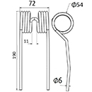 DENT DE PRESSE PICK UP ADAPTABLE LONG.190 LARG.72 DIAM SPIRE.54 FIL.6