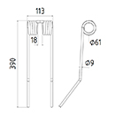 DENT FANEUR 436139 POTTINGER ANDAINEUR ADAPTABLE LONG.390 LARG.113 DIAM.SPIRE 61 FIL.9