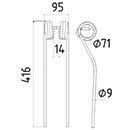 DENT FANEUR 152870600 SIP ADAPTABLE ANDAINEUR LONG.416 LARG.95 DIAM SPIRE.71 FIL.9