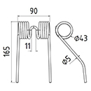 DENT ENSILEUSE 708745879 HESSTON LONG.165 LARG.90 DIAM SPIRE.43 FIL.5