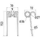 DENT 462732 FELLA DENT PICK UP AUTO CHARGEUSE LONG.153 LARG.70 DIAM SPIRE.36 FIL.5