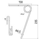 DENT DE SEMOIR 3537047 LEMKEN 48753 NEW HOLLAND D033298 HASSIA ADAPTABLE LONG.235 DIAM SPIRE.53 FIL.6,5