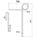 DENT DE SEMOIR 3537046 LEMKEN 53225 NEW HOLLAND D033299 HASSIA ADAPTABLE LONG.271 DIAM SPIRE.53 FIL.6,5