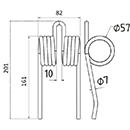 DENT FANEUR ANDAINEUR MOGETTE ADAPTABLE LONG.201 LARG.82 DIAM SPIRE.57 FIL.7