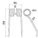 DENT FANEUR ANDAINEUR SB 8000 M.P. ADAPTABLE LONG.199 LARG.91 DIAM SPIRE.53 FIL.7