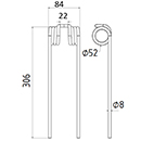 DENT FANEU PZ315 STRELA ADAPTABLE ANDAINEUR NOVEX 600 LONG.306 LARG.84 DIAM SPIRE.52 FIL.8