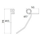 DENT FANEUR PZ217 STRELA ADAPTABLE ANDAINEUR LONG.318 DIAM SPIRE.57 FIL.8,5