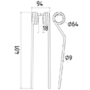 DENT FANEUR DAROS ADAPTABLE ANDAINEUR LONG.401 LARG.94 DIAM SPIRE.64 FIL.9
