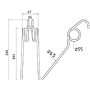 DENT 160420109 REFORM ADAPTABLE RATEAU FANEUR MHK LONG.280 LARG.67 DIAM SPIRE.55 FIL.6,5