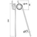 DENT FANEUR 923781 0 / ZH243 BAUTZ CLAAS ANDAINEUR ADAPTABLE LONG.249 DIAM SPIRE.45 FIL.5,5
