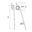 DENT FANEUR 923780 0 / ZH243 BAUTZ CLAAS ANDAINEUR ADAPTABLE LONG.249 DIAM SPIRE.45 FIL.5,5