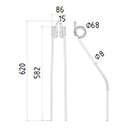 DENT ARAIGNEE RS310D=152380408 SIP FANEUR ANDAINEUR ADAPTABLE LONG.620 LARG.86 DIAM SPIRE.68 FIL.8