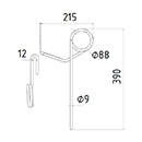 DENT DE SEMOIR 300520363 REFORMWERKE ADAPTABLE LONG.390 DIAM SPIRE.88 FIL.9