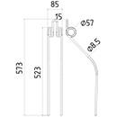 DENT FANEUR ANDAINEUR A66 CMA ADAPTABLE LONG.573 LARG.85 DIAM SPIRE.57 FIL.8,5