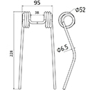DENT ENSILEUSE 700050372 HESSTON LONG.228 LARG.95 DIAM SPIRE.52 FIL.6,5
