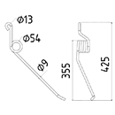 DENT DE SEMOIR DROITE 70162 LELY ADAPTABLE LONG.425 DIAM SPIRE.54 FIL.9