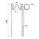 DENT FANEUR 13063 G CASE IH ANDAINEUR ADAPTABLE LONG.270 DIAM SPIRE.59 FIL.6