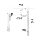 DENT DE SEMOIR KONGSKILDE 02060500 HERSE ADAPTABLE LONG.345 DIAM SPIRE.103 FIL.10