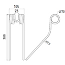 DENT FANEUR ANDAINEUR 0673740 STOLL ADAPTABLE LONG.388 LARG.105 DIAM SPIRE.70 FIL.9,5